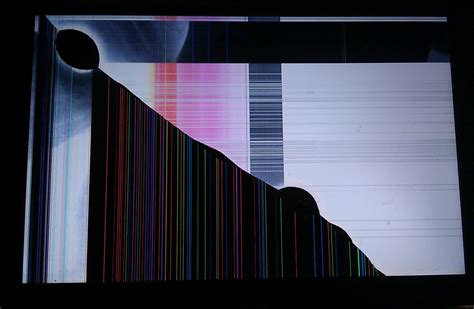 What does a broken LCD screen look like?